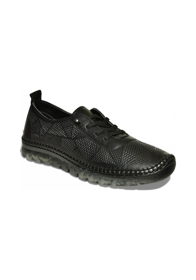 Fox Shoes Y555024103 Siyah Hakiki Deri Comfort Ortopedik Taban Kadın Ayakkabı Siyah