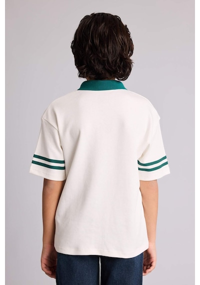 Defacto Oversize Ekru Erkek Çocuk Polo Yaka T-shirt G7474a8/er105 Ekru