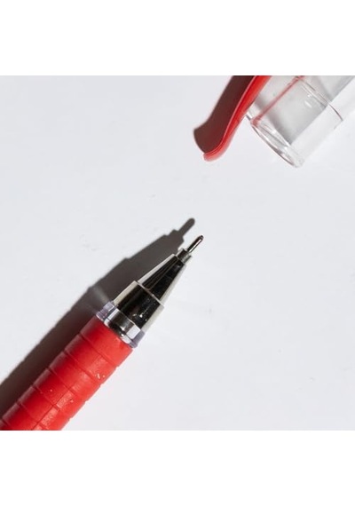 İğne Uç Tükenmez Kalem Seti, 10'lu, Kırmızı, 0.7 Mm, Rahat Yazım, Ergonomik Tutuş Genel