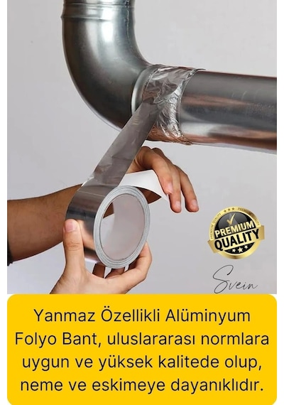 Premium Baca Klapesi Alüminyum Bant Aspiratör Borusu Seti Folyo Yanmaz Sızdırmaz Havalandırma Mutfak