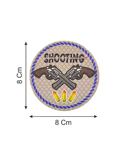 Rovelver Tabanca Shooting - Cırt - Patch - Peç - Arma - 8 Cm Açık Gri