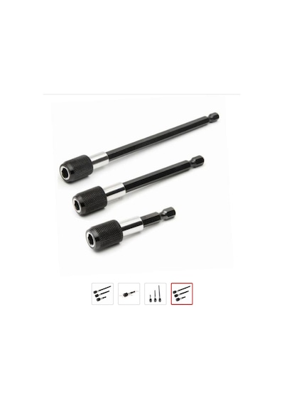 3 Parça 60 MM/100 MM/150 MM Manyetik Tornavida Uzatma Bits Set