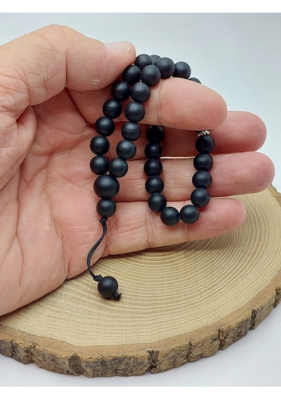 Oniks Taşı Mat 33lük Özel Tasarım Tesbih 8mm 1262 Çok Renkli