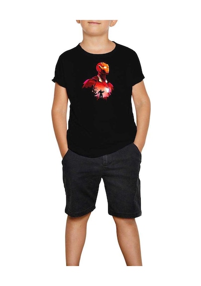 Zepplin Giyim Iron Man And Thanos Siyah Çocuk Tişört