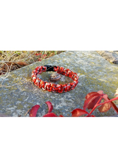 Kırmızı Kırçıllı Paracord Bileklik Çok Renkli