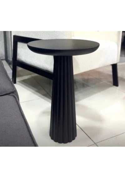 Simillo Wood Siyah Fitilli Mantar Yan Sehpa Tekli 50 Cm Siyah
