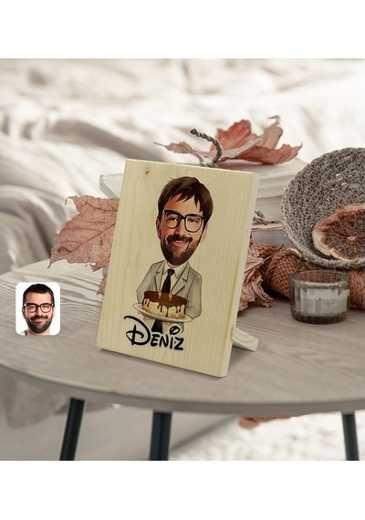 Kişiye Özel Isimli Erkek Doğum Günü Karikatürlü Dekoratif Ahşap Ç (539866401)
