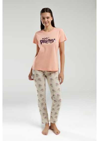 Rolypoly Kadın Turuncu Pijama Takımı Rp3585-s-v1 Turuncu