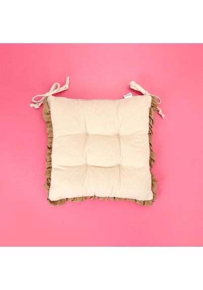 Soft Maia Sandalye Minderi - Bej - 40x40 Cm Renkli