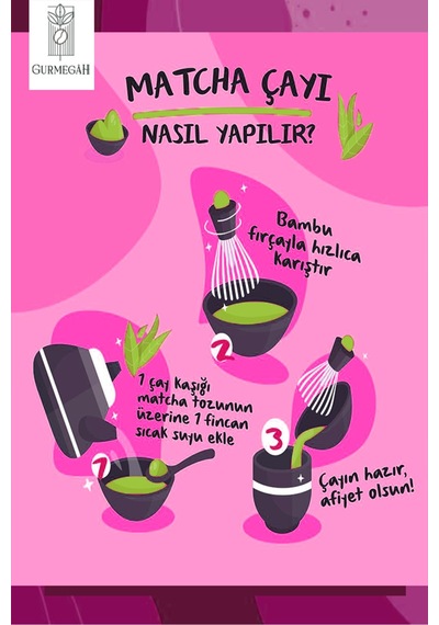Ahududu Aromalı Matcha Tozu 25g, Raspberry Matcha Powder