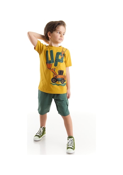 Denokids Mshb&g Up Kepçe Erkek Çocuk T-Shirt Şort Takım Çok Renkli