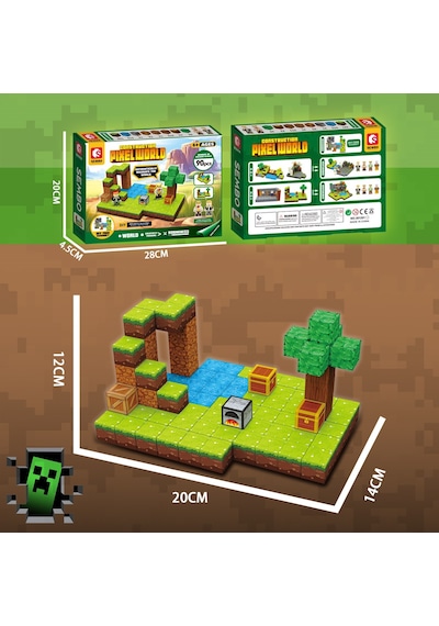 Sembo Block Pixelworld Macera Manyetik Bloklar Mıknatıslı Küpler 90 Parça