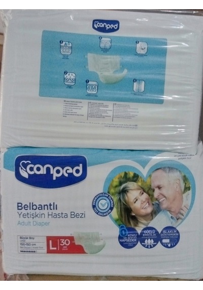 Polyethilen Belbantlı Canped Yetişkin Hasta Bezi Büyük Large 100-150 Cm 2 X 30 60 Adet L