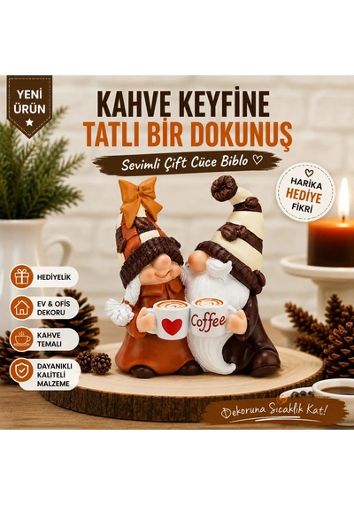 Kahve Şans Gnomeleri 10cm