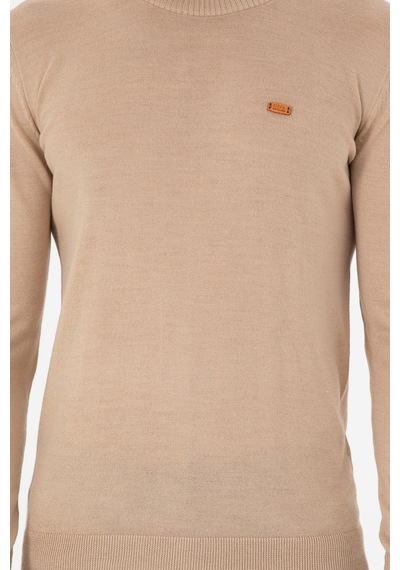 U.S. Polo Assn. Erkek Slim Fit Bisiklet Yaka Kum Melanj Kazak 50297040-VR123
