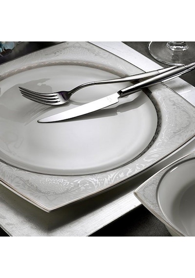 Aryıldız Ar 31016 Square Bone Porselen 60 Parça Yemek Takımı