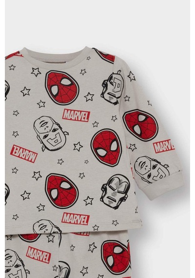 Defacto %100 Pamuklu Marvel Comıcs Beli Lastikli Pijama Takımı Erkek Bebek F4579A525WN