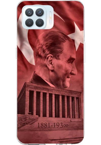 Oppo Reno 4 Lite Uyumlu Atatürk Portresi Ve Anıtkabir Baskılı Silikon Kılıf Renkli