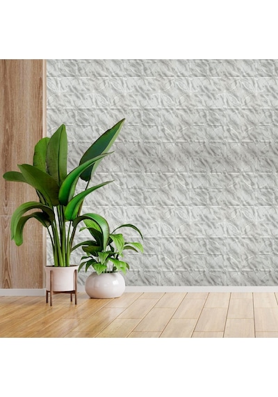 3 Boyutlu Duvar Paneli Kabartmalı Geometrik Yuvarlak Desen Pvc 41x41 Cm/ 6 Adet /1 M² Mermer