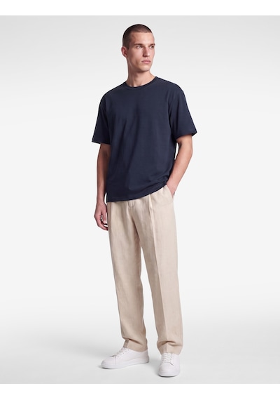 Koton Pamuklu Bisiklet Yaka Kısa Kollu Basic Oversize Tişört Lacivert 7wam10086mk