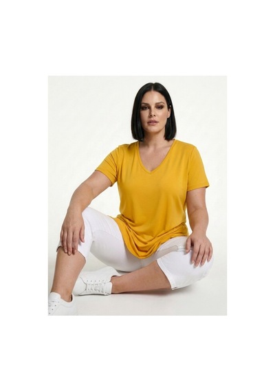 Hanezza Kadın Büyük Beden V Yaka Yanı Yırtmaçlı Pamuklu Viskon T- Shirt Serifikalı Kumaş Sarı/v1 - 30798238 Sarı/v1 Hanezza Kadın Büyük Beden V Yaka Yanı Yırtmaçlı Pamuklu Viskon T- Shirt Serifikalı Kumaş Sarı/v1 - 30798238 Sarı/v1