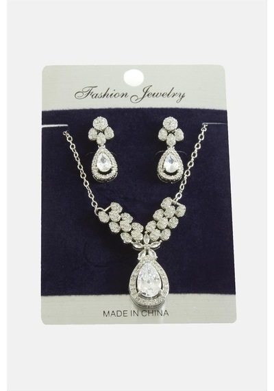 Damla Zirkon Taşlı Set Kolye 11