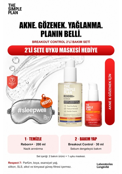 The Simple Plan Breakout Control & Gözenek Bakım Seti - Serum + Temizleyici Uyku Maskesi Hediyeli 2'li