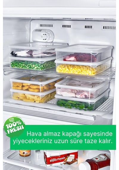 Grimorlife 6 Adet Derin Dondurucu Buzluk Saklama Kabı Seti 2,3 Lt Şeffaf- Buzdolabı Düzenleyici -dipfriz Diğer