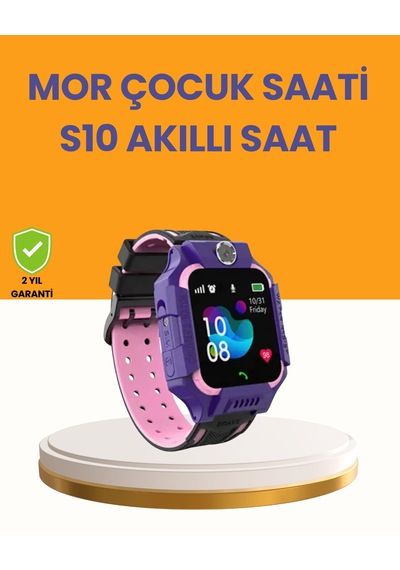 S10 Mor Akıllı Çocuk Saati Konum Takip Ve Güvenlik Özellikli
