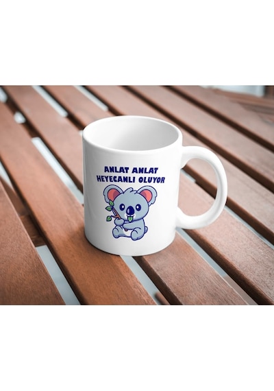 Anlat Anlat Baskılı Sevimli Kupa Bardak Komik Yazılı Hediyelik Çay Kahve Kupası Coffee Mug Beyaz - Çok Renkli