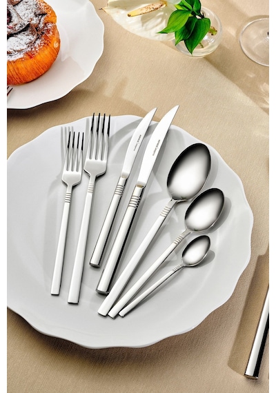 Karaca  Elegance Nil V2 Platin 12 Kişilik 84 Parça Çatal Kaşık Bıçak Takımı