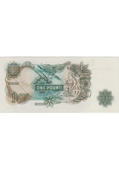 Birleşik Krallık 1 Pound 1962-66 Pick 374c Kraliçe Iı. Elizabeth-ingiltere. Çil.