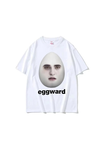 Startmore Beyaz Sıcak Alacakaranlık Eggward Komik Meme Edward Cullen Parodi Mizah Tshirt Beyaz