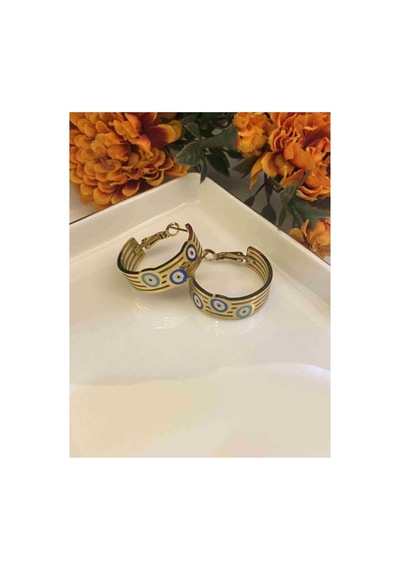 Nazar Figürlü Çelik Küpe Gold - 661710414 Gold