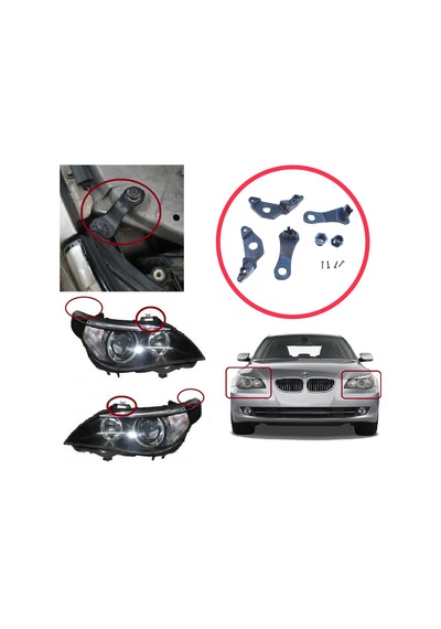 Bmw 5 Serisi E60 E61 2003-2010 İçin Sağ Sol Ön Far Tamir Seti