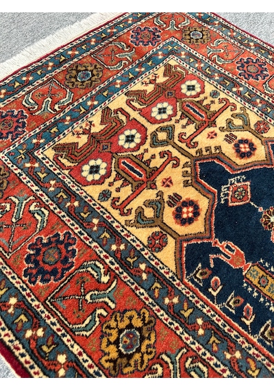 El Dokuma Bünyan Halısı Seccade 93x135 Lacivert Namazlık