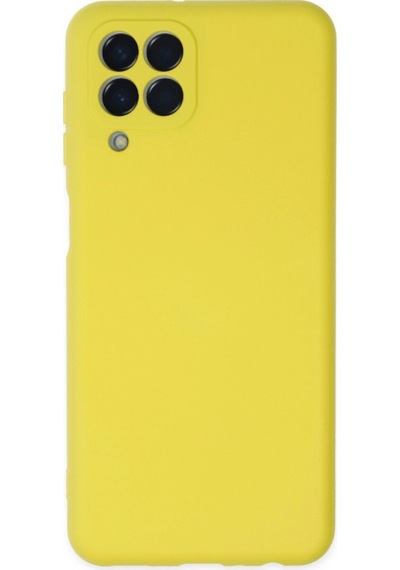 Samsung Galaxy M33 Kılıf Nano İçi Kadife Silikon - Sarı Düz Renkli