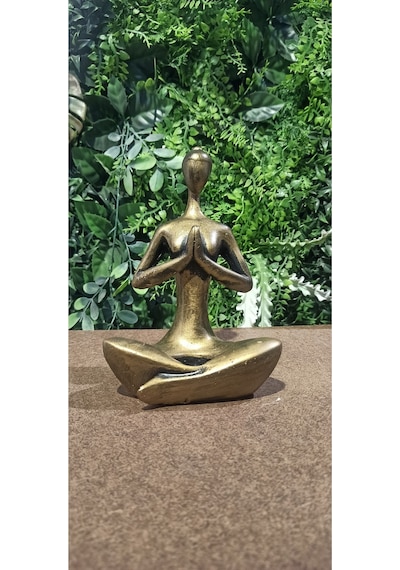 Yogacı Kadın Mumluk Biblo Sarı