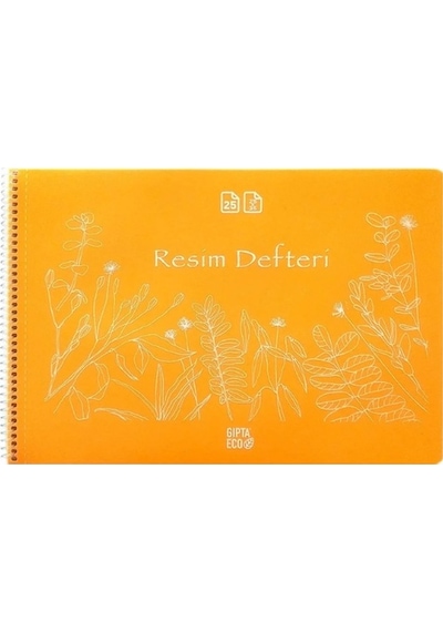 Gıpta Resim Defteri Plastik Spiralli 25x35 25 YP Turuncu