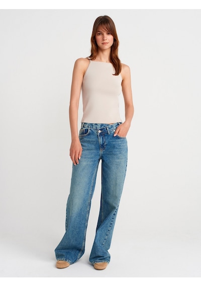Dilvin 10772 Askılı Fiyonk Detaylı Triko Bluz-taş Taş