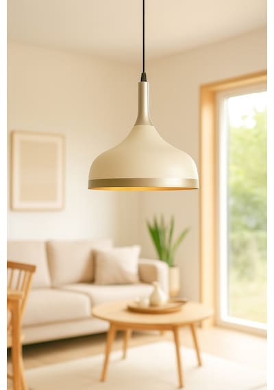 Cosmos Krem Içi Gold Özel Tasarım Modern Dekoratif Cafe Mutfak Salon Sarkıt Tekli Avize Ampulsüz Krem Gold