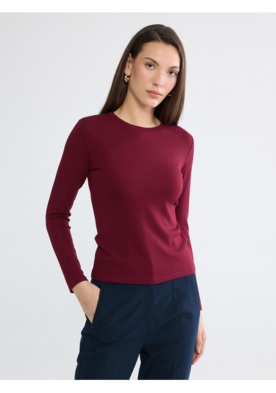 Lcwaıkıkı Basic Bordo Bisiklet Yaka Kadın Body
