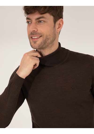 Pierre Cardin Erkek Kahverengi Triko Kazak 50257302-vr029 Kahverengi