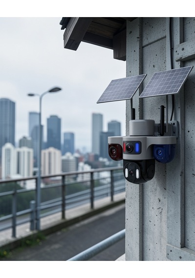Güneş Enerjili 3 Lensli 9mp Kamera Xxuczzzblm95simkartlıarıcıkamerasıı-3 Gri