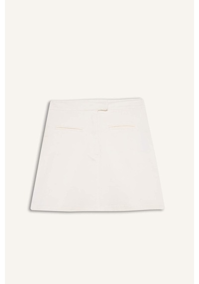 Defacto Afra X Defacto A Kesim Normal Bel Gabardin Mini Etek H3326ax26sper105 Ekru-er105