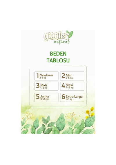 Giggles Natural 5 Numara Juniour Pamuklu Bebek Bezi 42 Adet