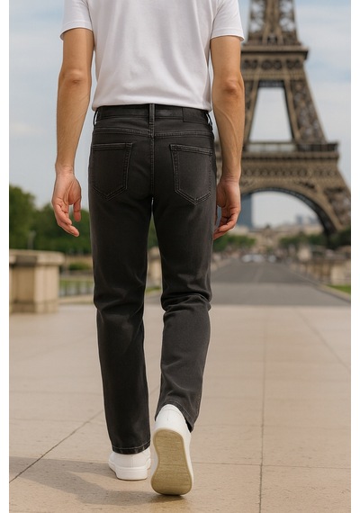 Cedy Denim Regular Fit Jean Martin Yüksek Bel Standart Kesim Esnek Kot Pantolon C336 Antrasit