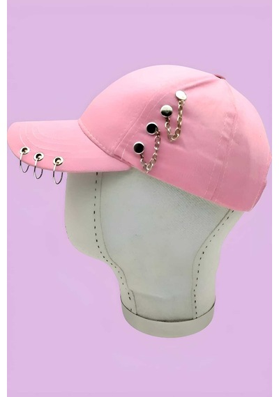 Tezzgelsin Unisex Arkadan Ayarlanabilir K Pop Tasarım Piercing Kep Şapka Pembe