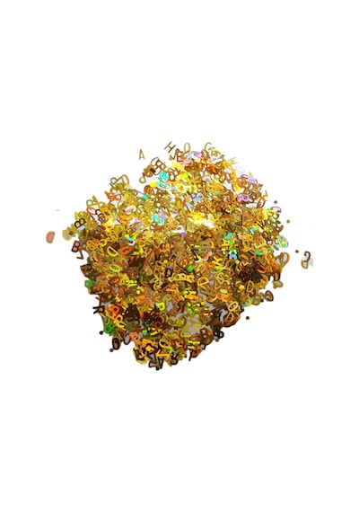 Karışık Glitter Harf Epoksi Reçine Harfleri 100 Gram Metalik Gold