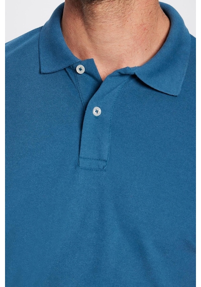 Tudors Erkek Slim Fit Dar Kesim Pamuklu Yumuşak Dokulu Serin Tutan Kumaş Düz Pike Petrol Polo Yaka Tişört-31686 PETROL